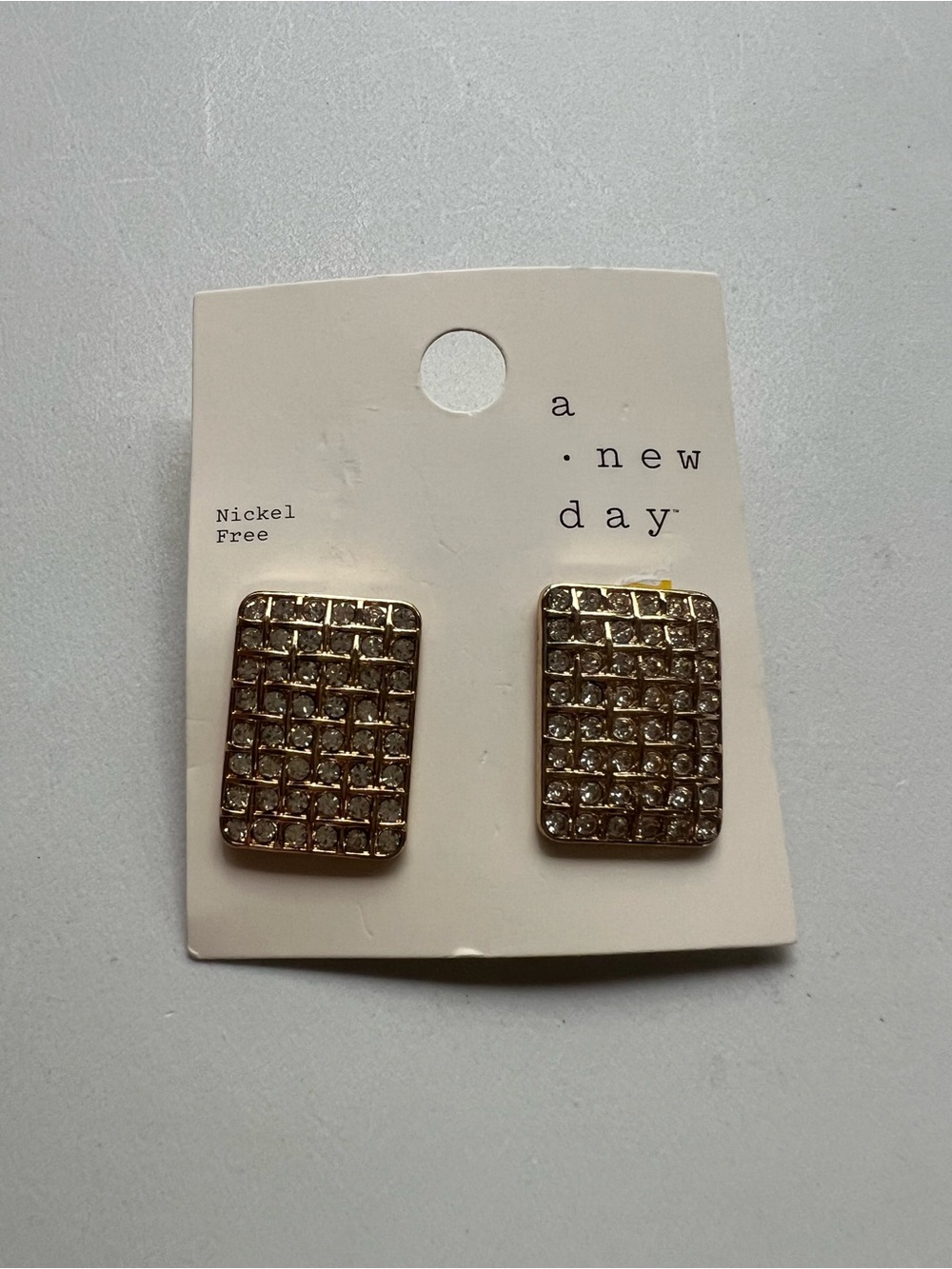 A New Day Rhinestone Square Stud Earrings Nickel Free